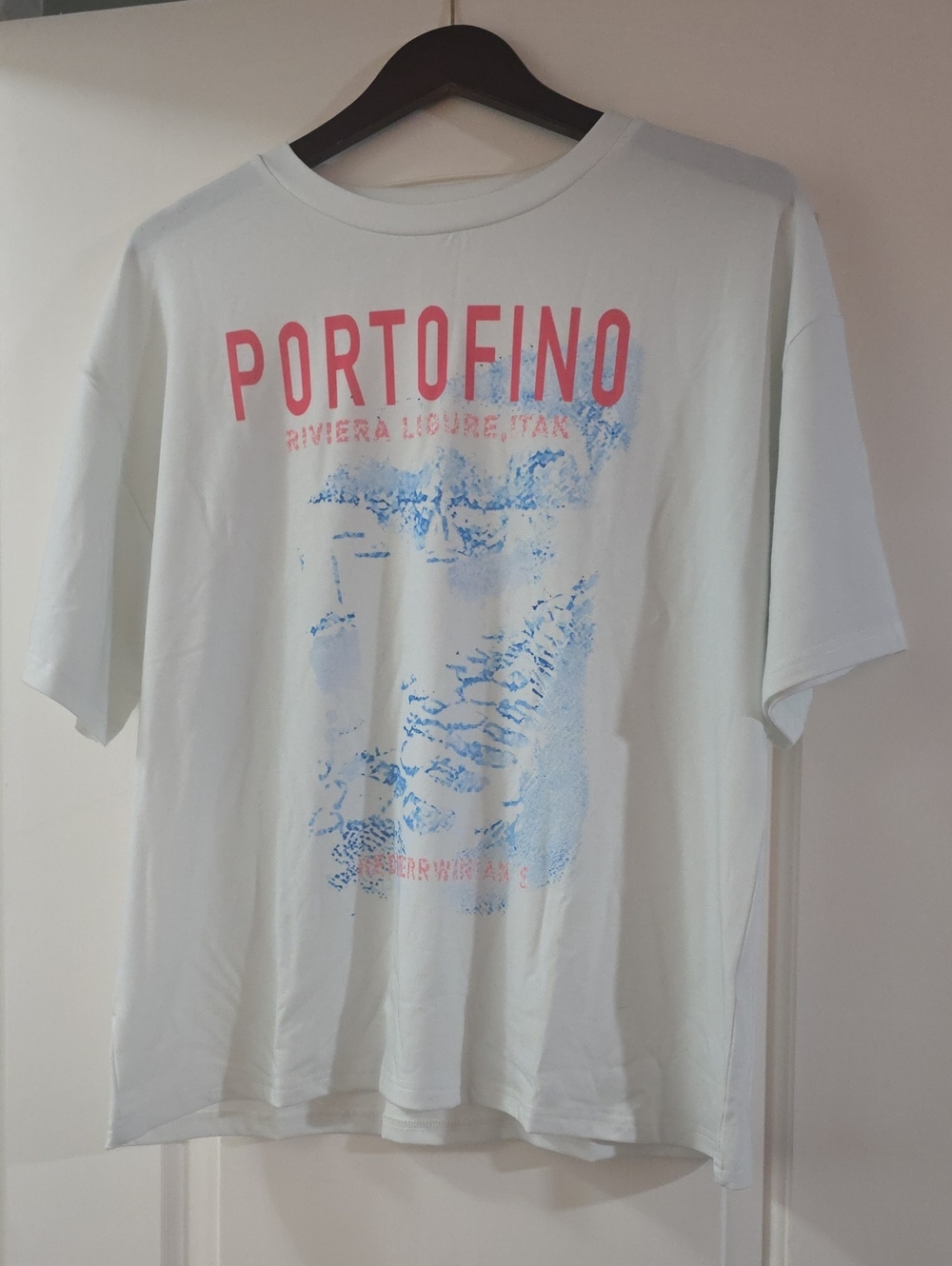 Portofino Graphic Tee in Light Blue & Pink